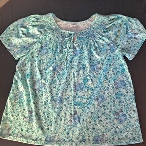 Haband Light Blue Floral Blouse